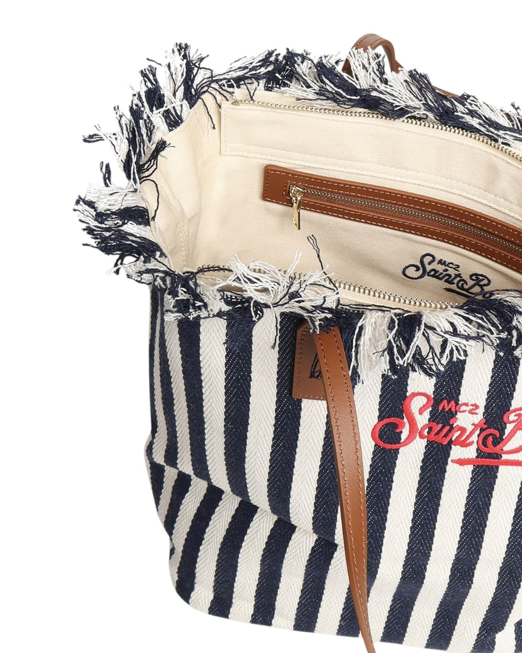 Shopper City MC2 Saint Barth in Canvas a Righe blu