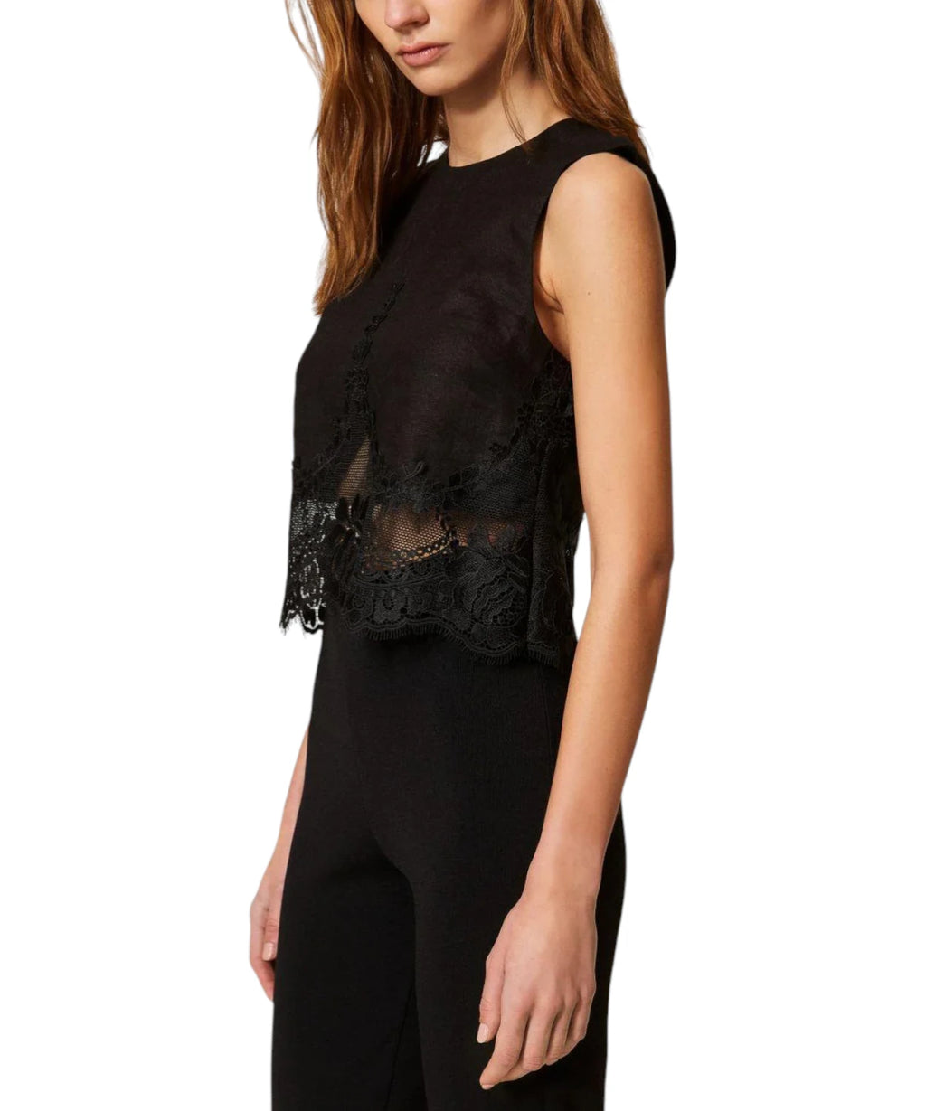 Elegant Twinset Lace Top