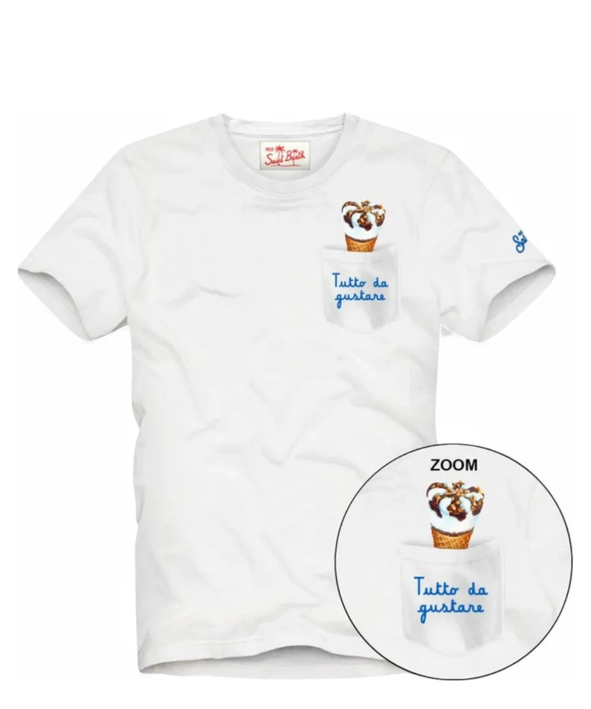 T-shirt Cornetto in cotone con ricamo | Algida® Edizione Speciale-Mc2 Saint Barth-T-shirt-Vittorio Citro Boutique