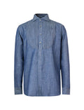 Camicia ricerca in twill di cotone indaco fiammato-Camicie-Lardini-Vittorio Citro Boutique