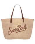 City Bag in Rafia Beige con Logo Ricamato-Mc2 Saint Barth-Borse a spalla-Vittorio Citro Boutique