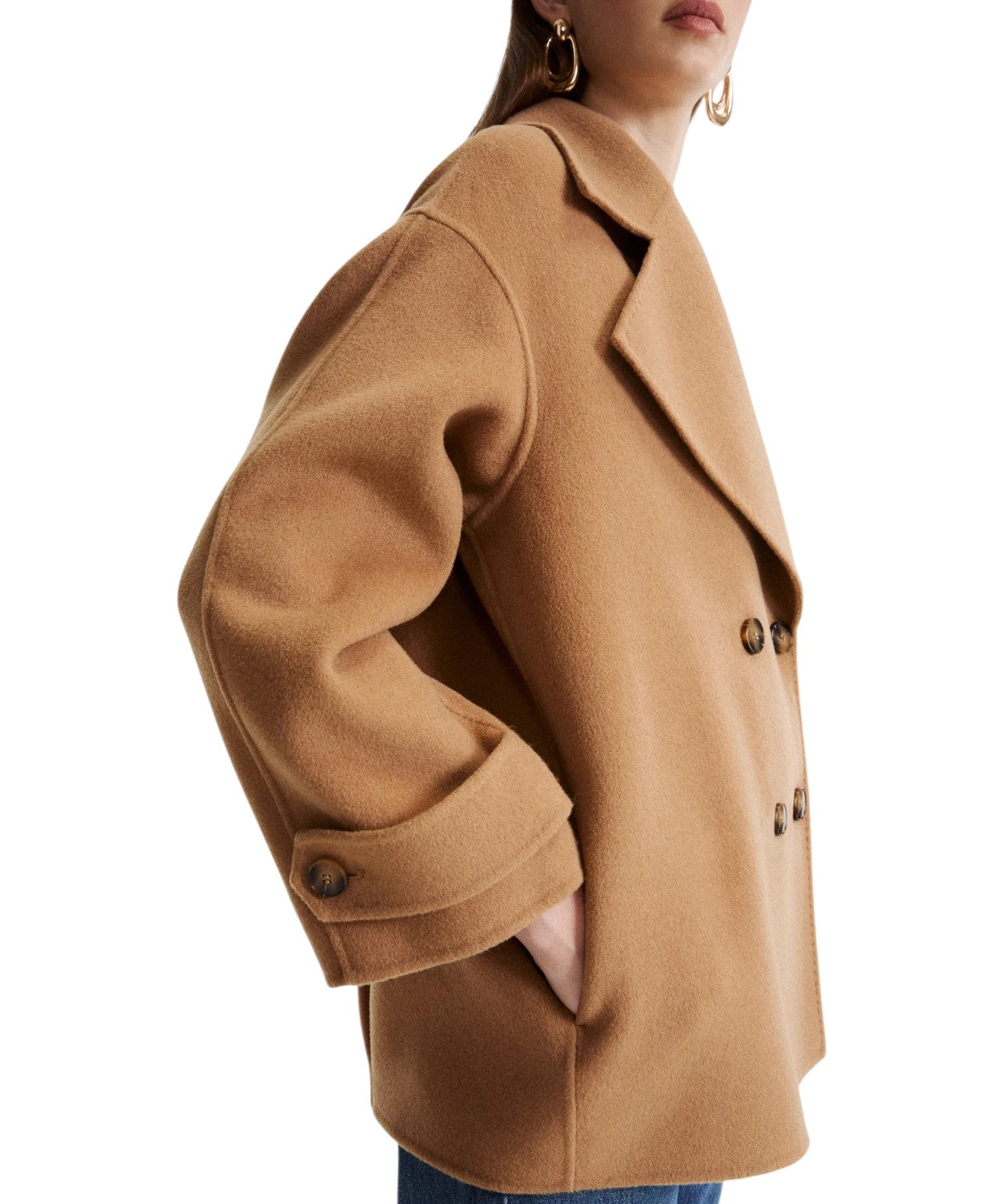 Blouson Donna in Misto Lana con Chiusura Doppiopetto