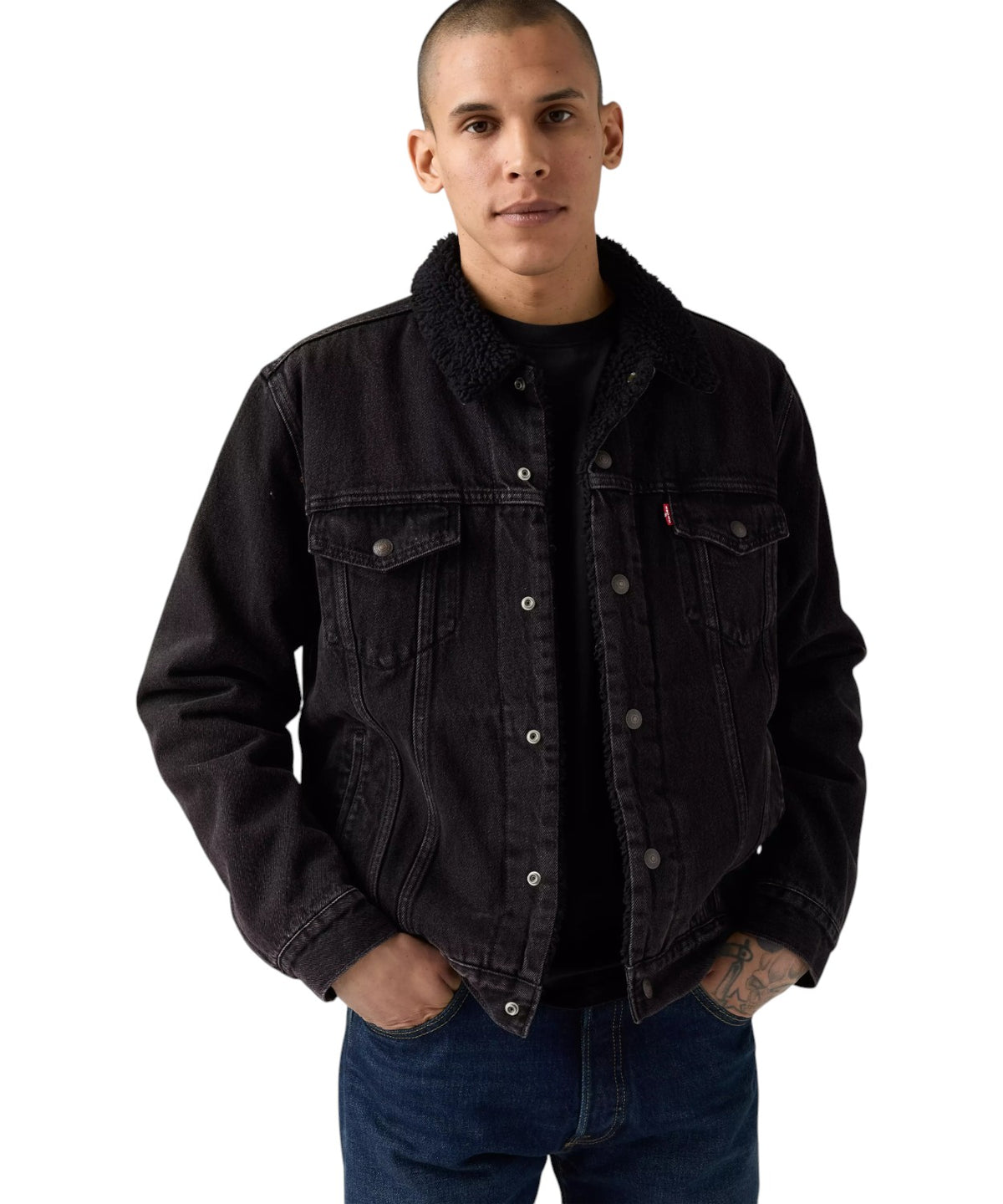 Levi’s Sherpa Trucker Type III Jeansjacke mit Sherpa-Futter