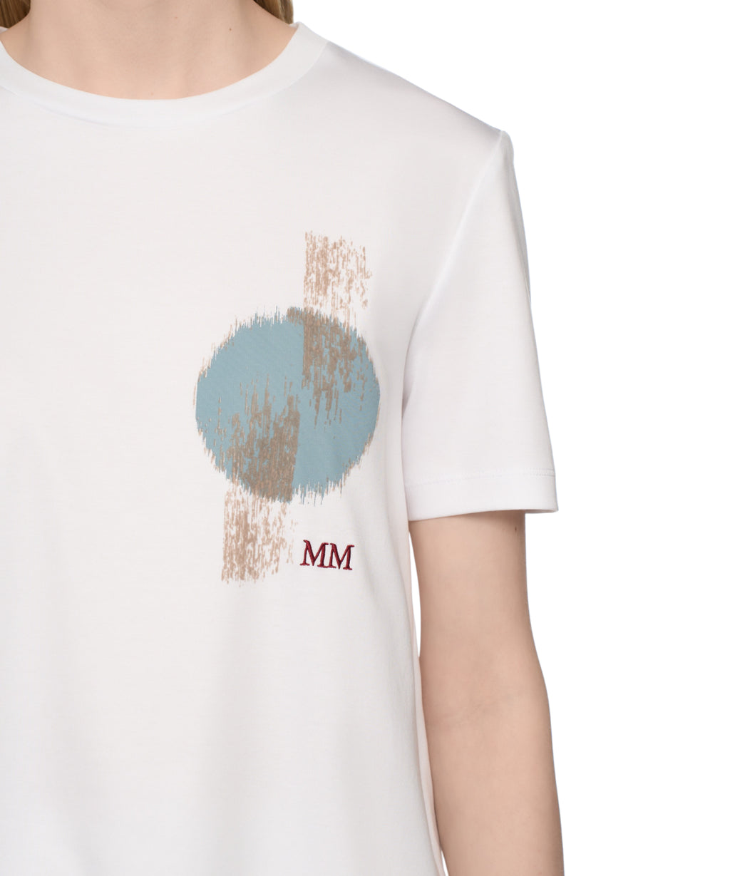 T-shirt Max Mara logo MM in modal en katoen