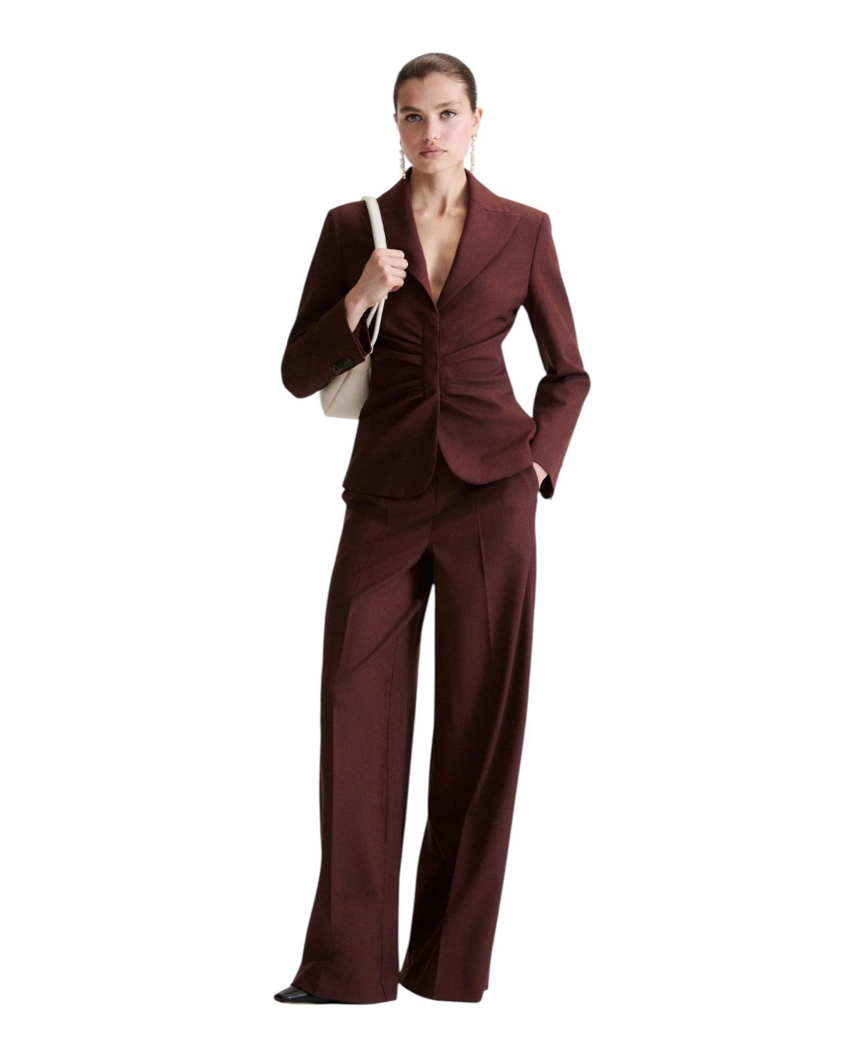 Giacca Donna Elegante in Twill Stretch con Arricci