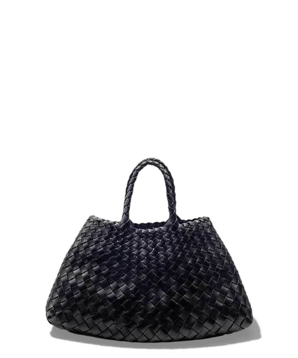Santa Croce Small gevlochten leren tas