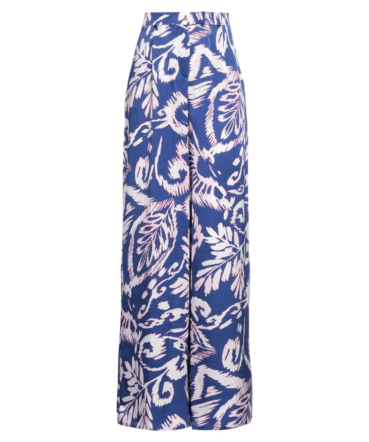 Pantaloni ampi in crêpe fantasia floreale a vita alta-Beatrice B-Pantaloni-Vittorio Citro Boutique