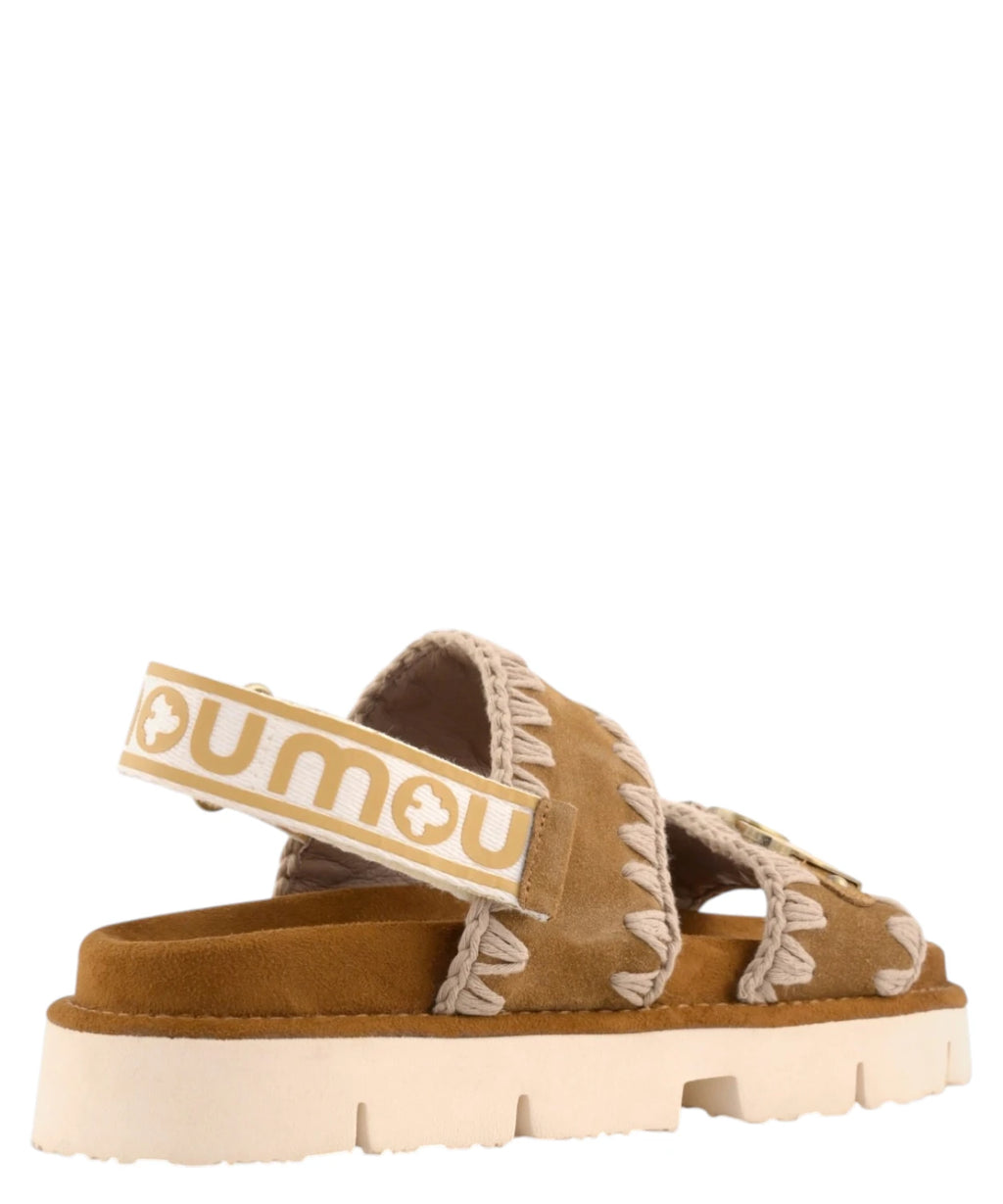 Bio Mou sandalen met bandje en metalen logo