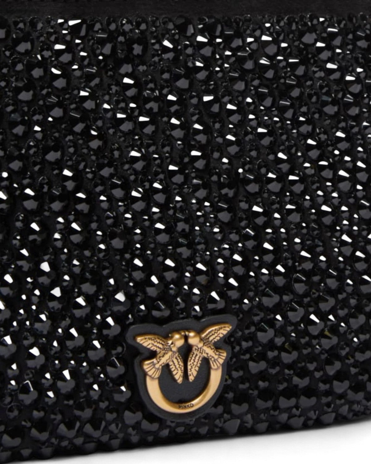 Borsa Pinko Double Mini in pelle con strass e tracolla lunga-Pinko-Borse a spalla-Vittorio Citro Boutique