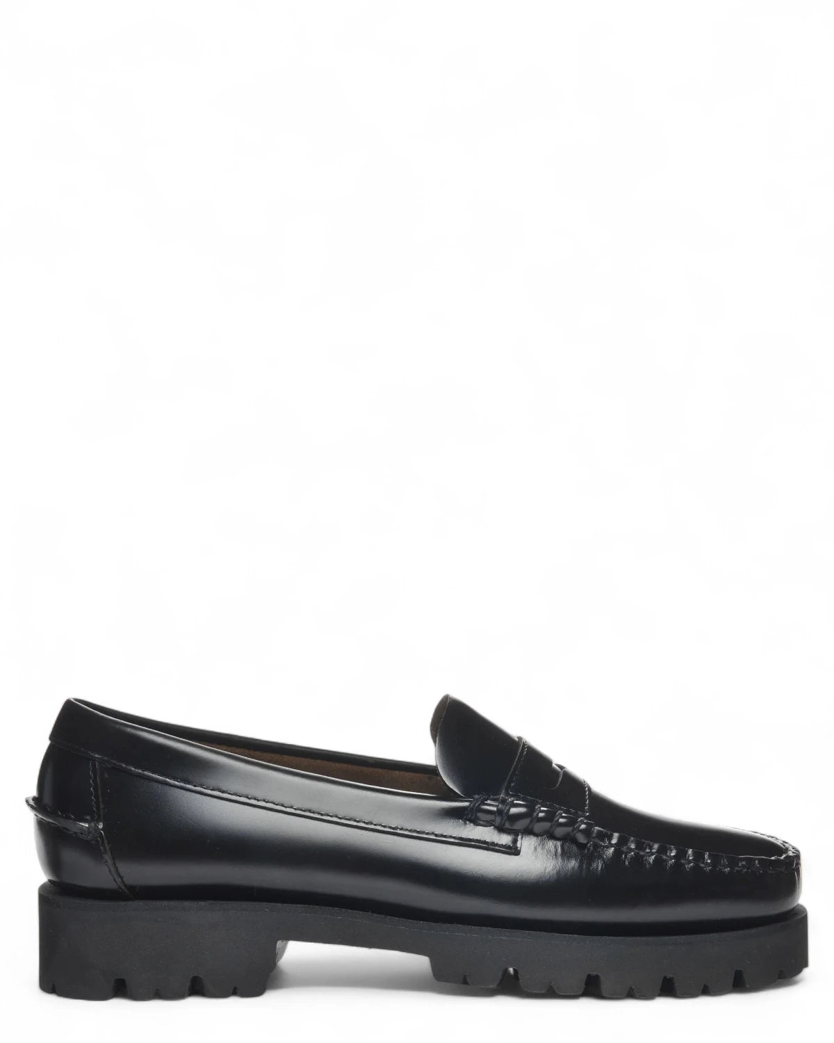 Mocassini Dan Lug in Pelle Nera con Suola Carro Armato-SEBAGO-Mocassini-Vittorio Citro Boutique