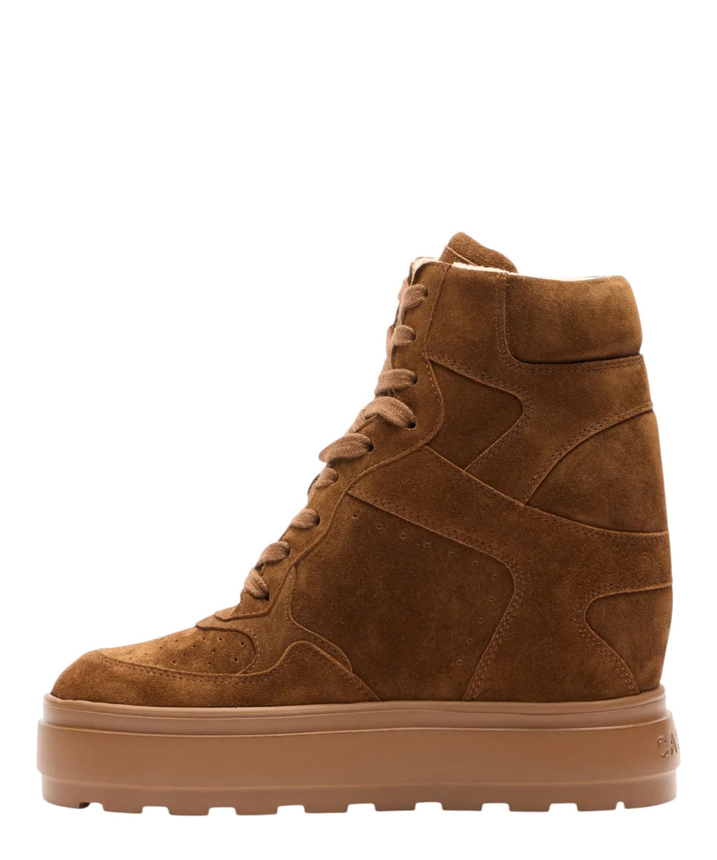 Sneakers Lace-Up Wedge Renna Casadei in Camoscio