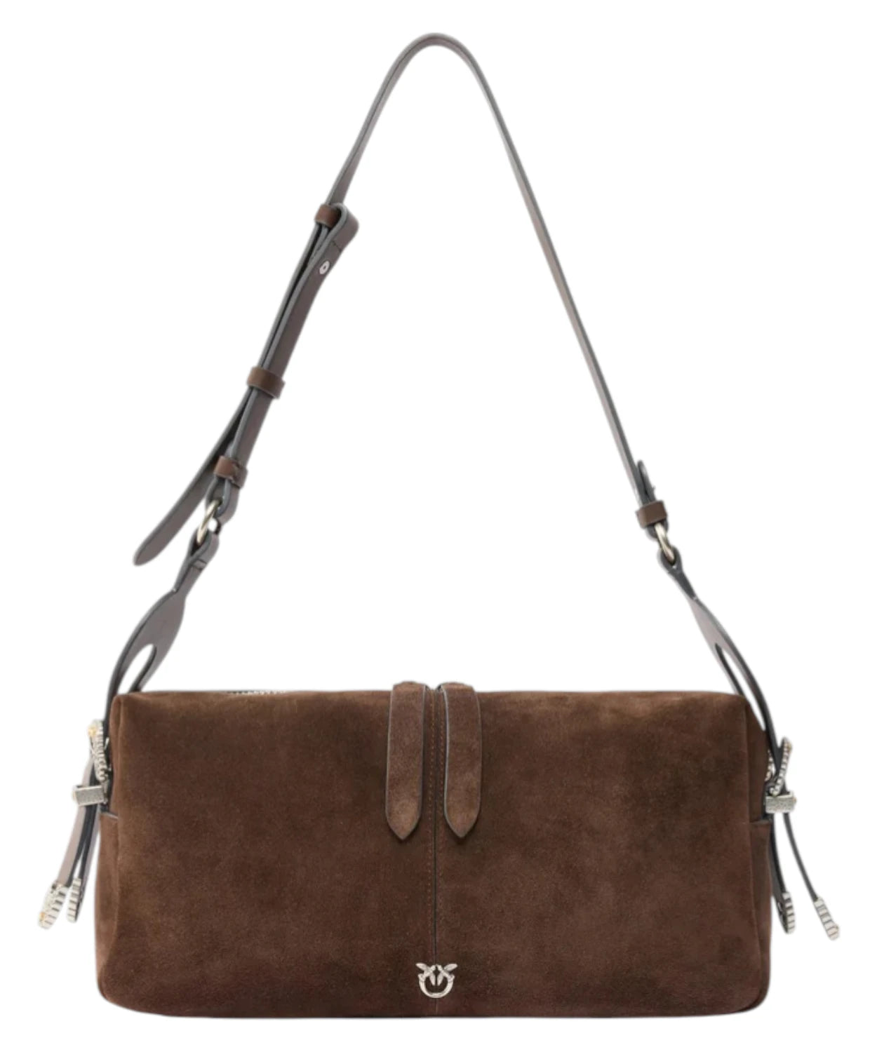 Pinko Keeper Bag Media in Suede con Love Birds