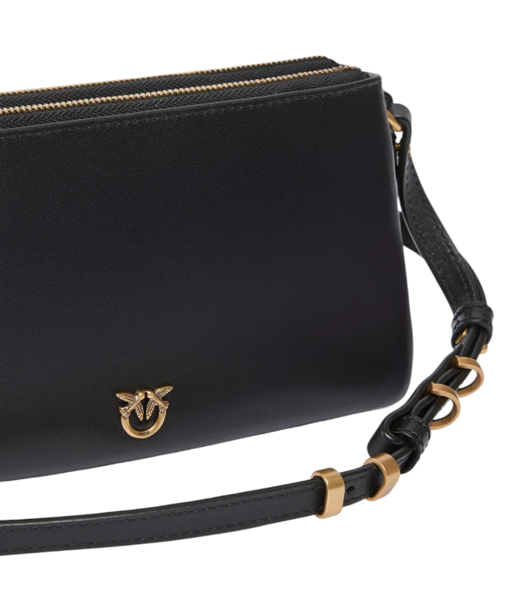 PINko Mini Doppeltasche aus Leder, Schultertasche