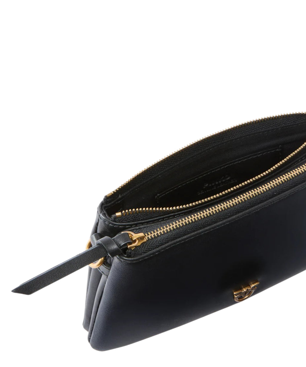 PINko Mini Doppeltasche aus Leder, Schultertasche