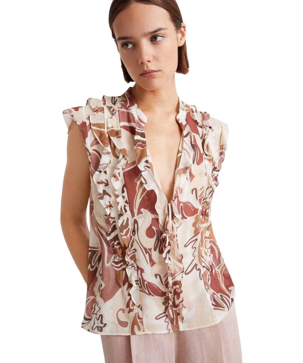 Top Marella UGOLA in Georgette con Rouche