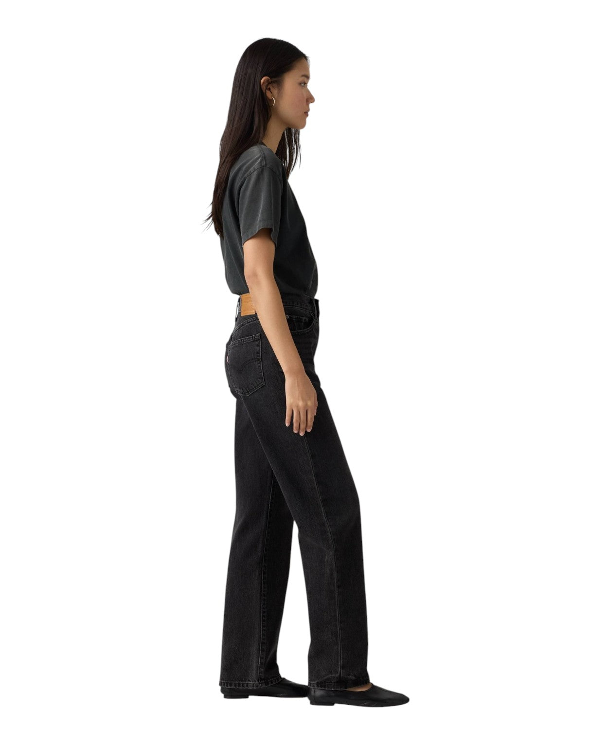 Jeans Easy Dad Donna a Vita Alta Non Stretch