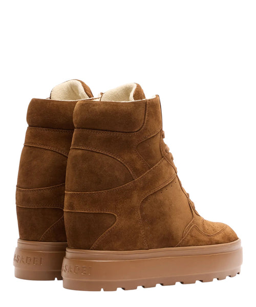 Sneakers Lace-Up Wedge Renna Casadei in Camoscio