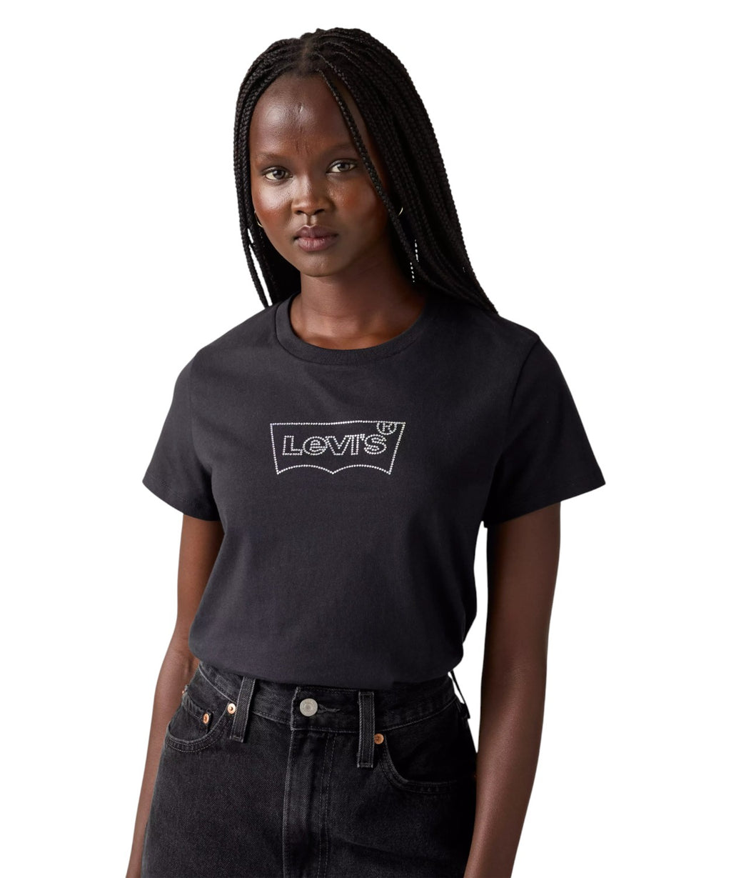 T-shirt Levi's in cotone con logo strass