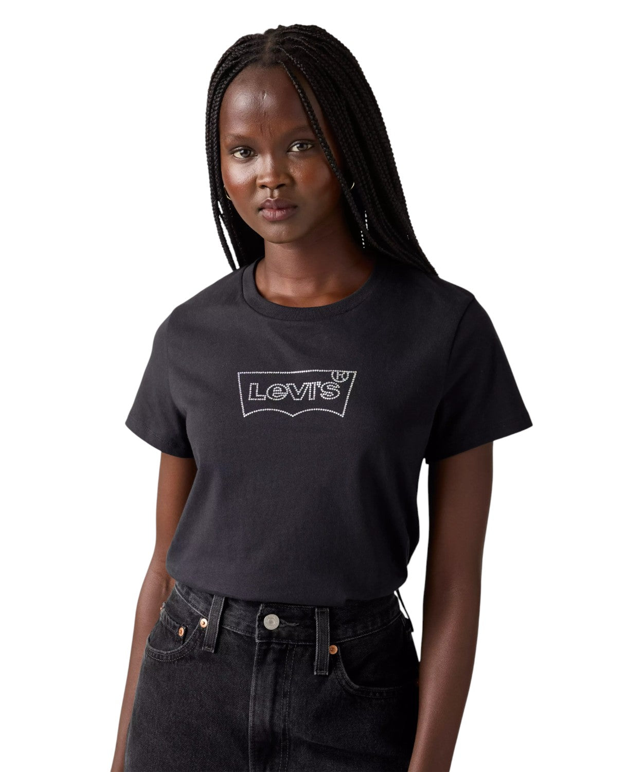 T-shirt Levi's in cotone con logo strass