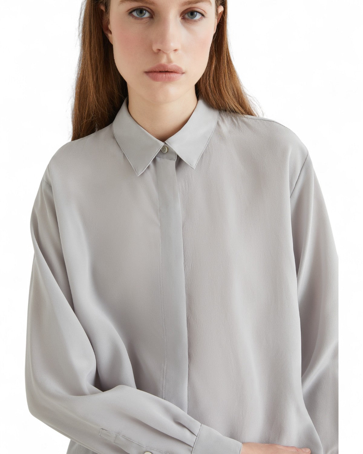 Camicia in seta con abbottonatura nascosta-Marella-Camicie-Vittorio Citro Boutique