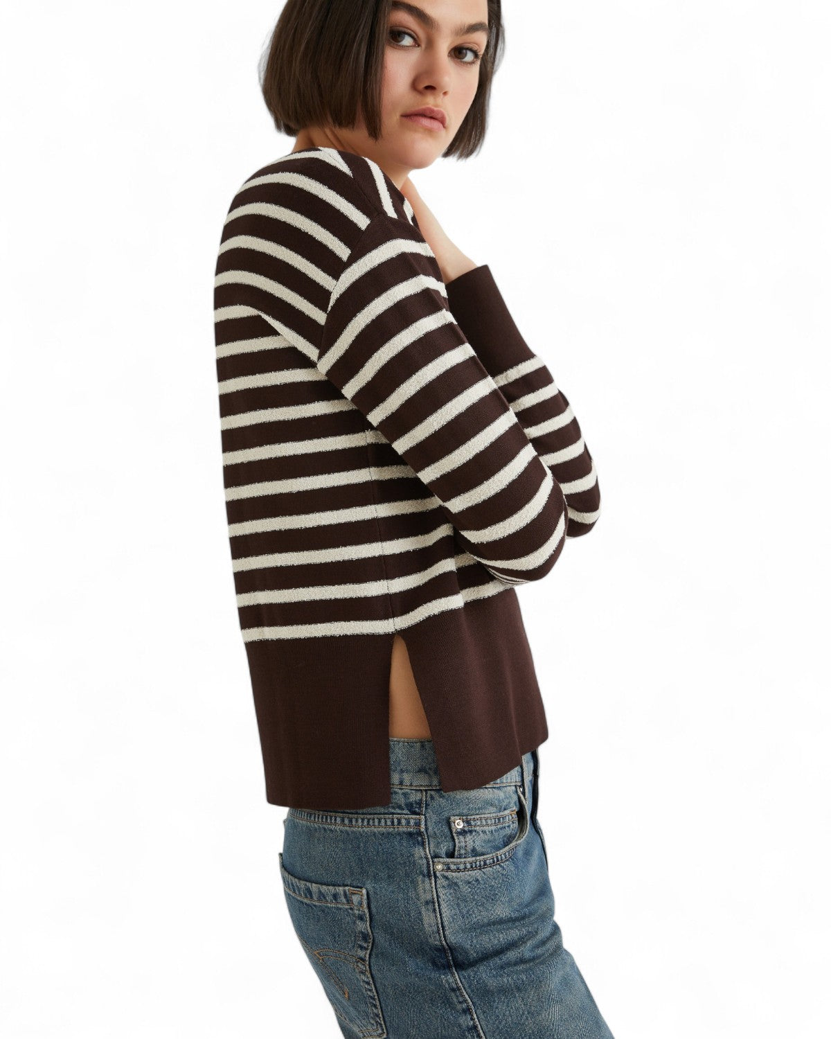 Maglia boxy bouclé con righe-Marella-Maglieria-Vittorio Citro Boutique