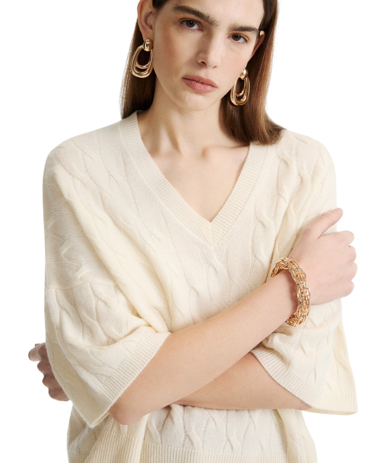 Maglia Oversize in Cashmere con Trecce