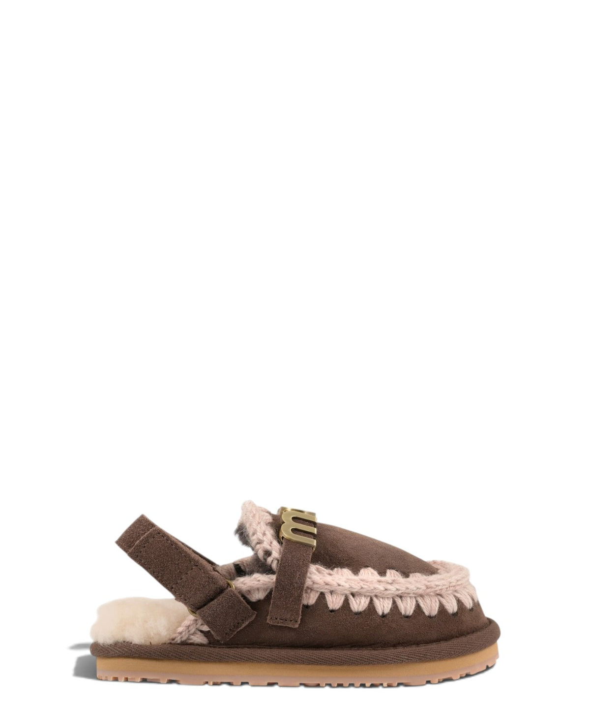 Mou Eskimo Slipper Backstrap Kid Slides in Shearling