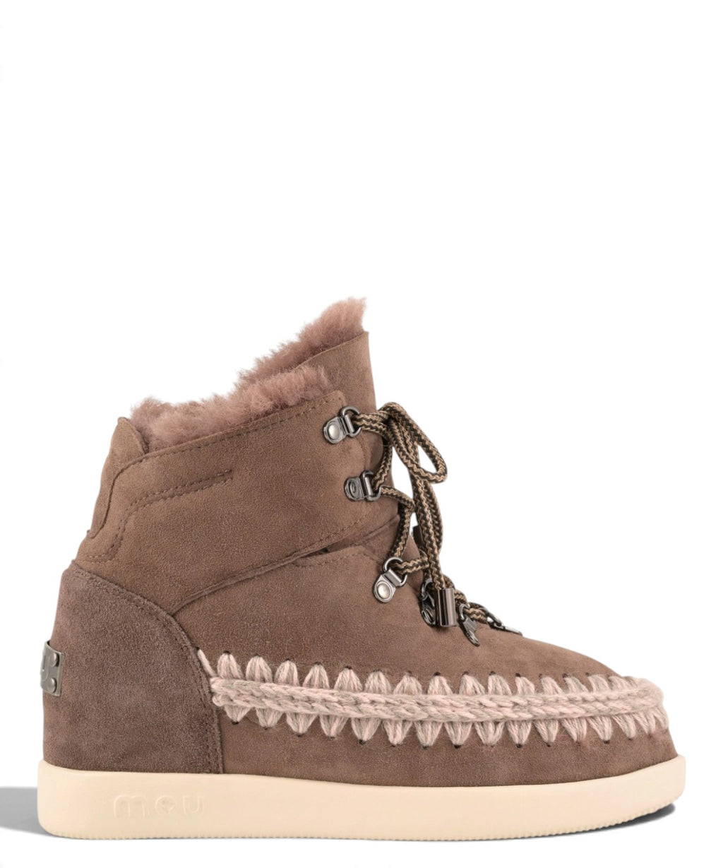 Mou New Inner Wedge Hiking Lace-Up in Shearling