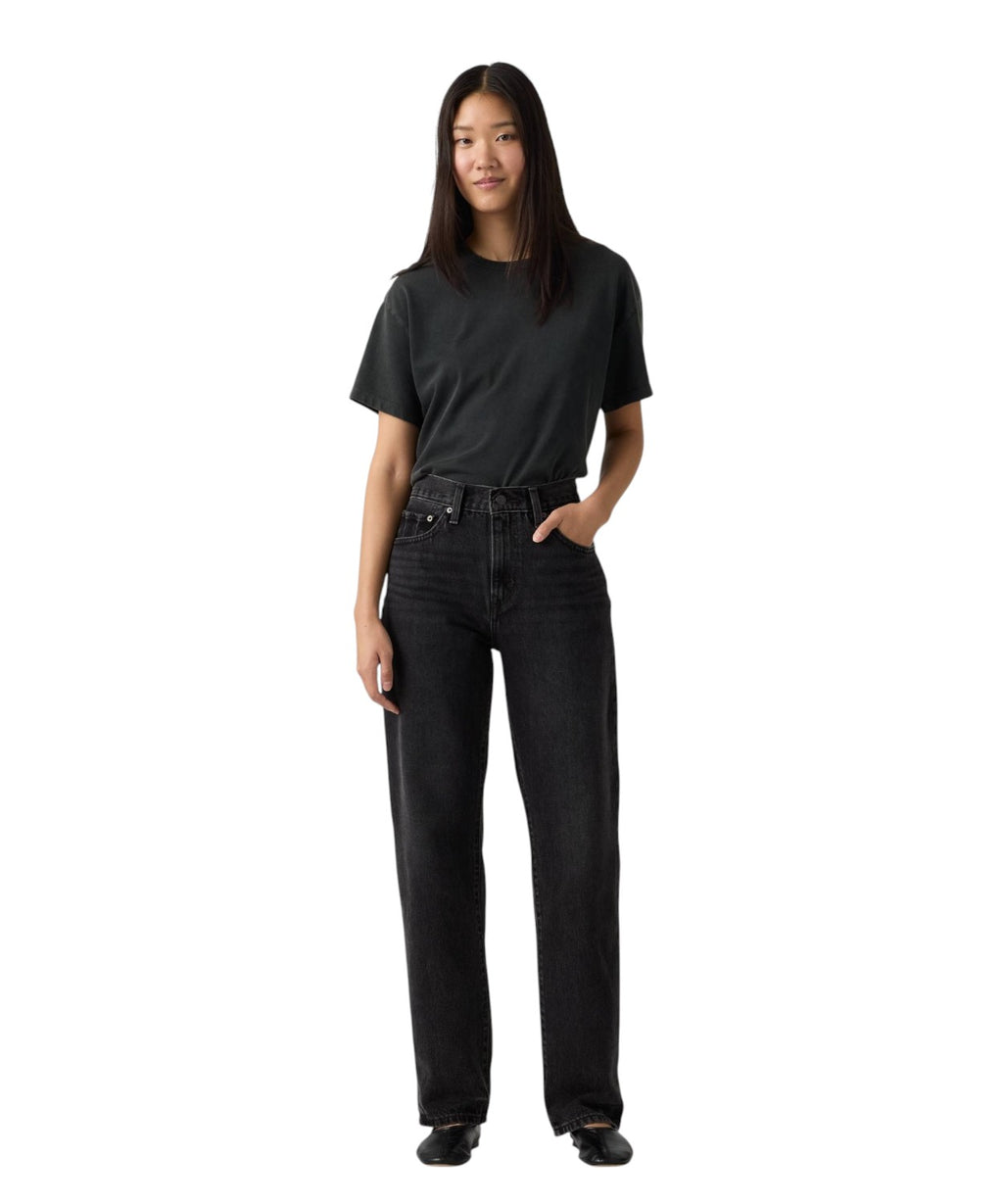 Jeans Easy Dad Donna a Vita Alta Non Stretch