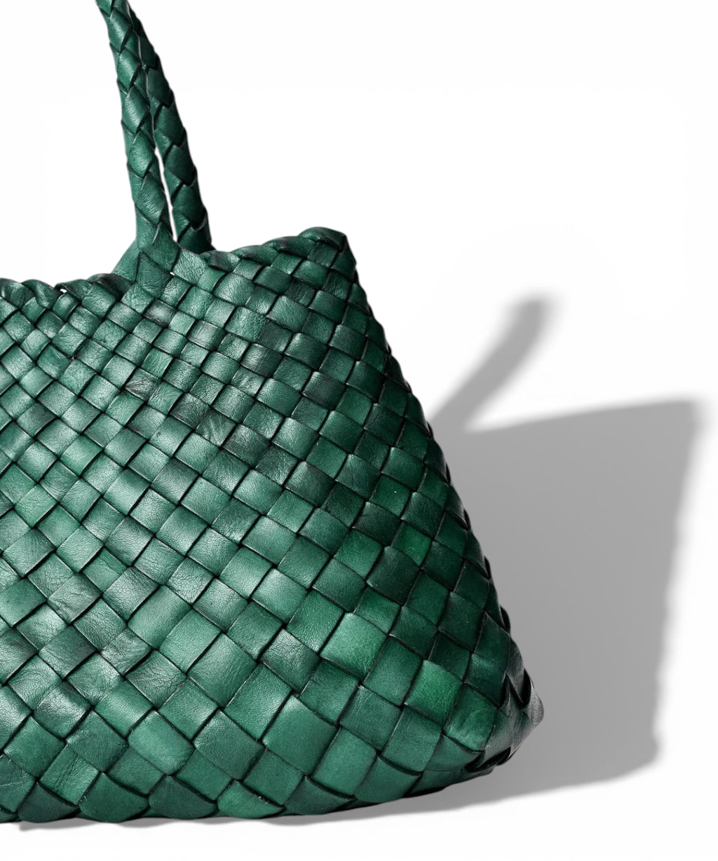 Kleine Dragon Santa Croce Tasche aus gewebtem Leder