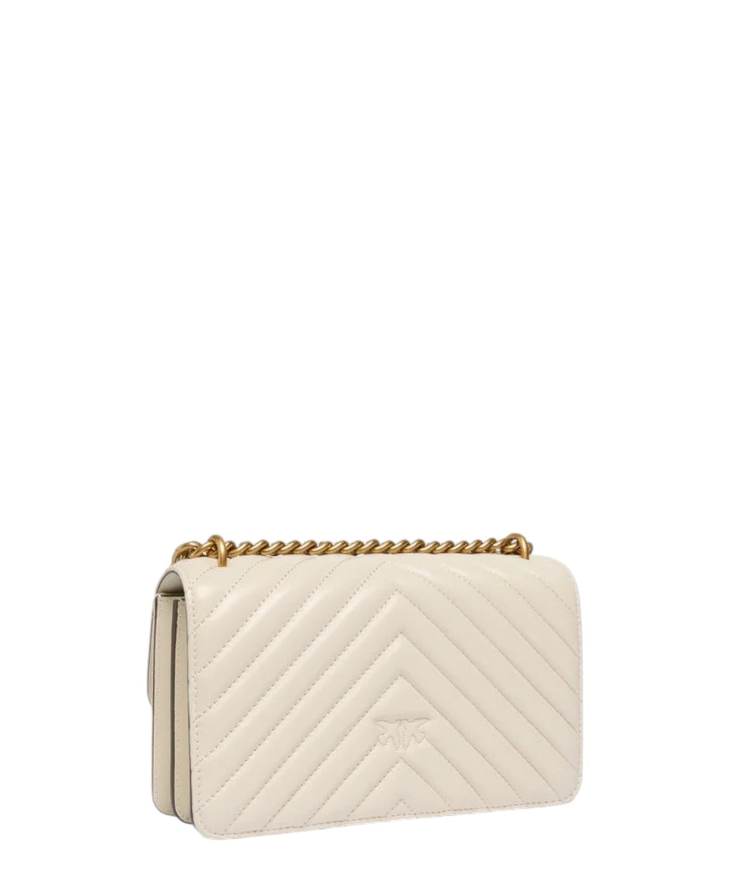 Mini Love Bag Chevron aus gestepptem Nappa
