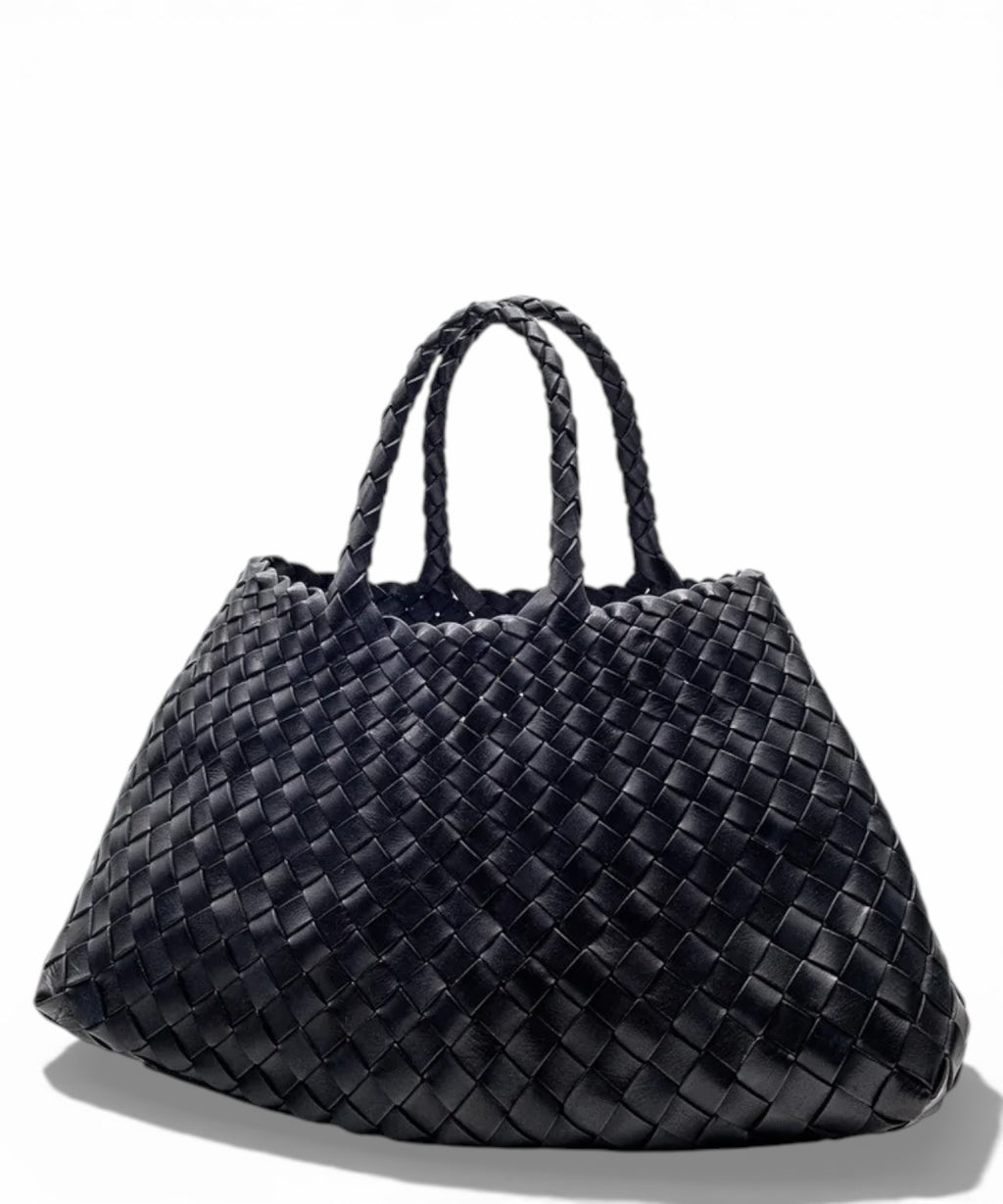 Santa Croce Small gevlochten leren tas