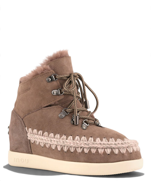 Mou New Inner Wedge Hiking Lace-Up in Shearling