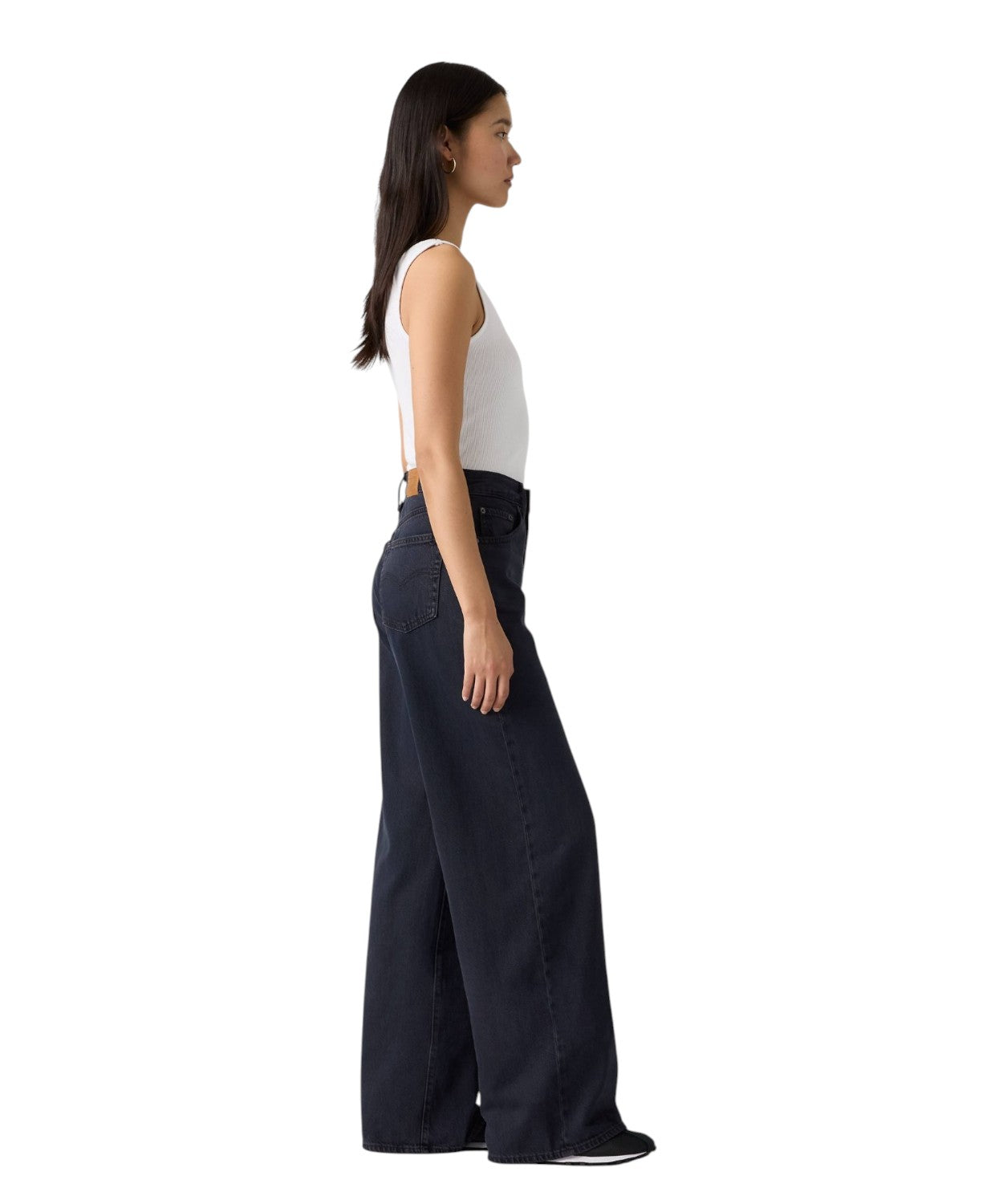 Jeans Donna Gamba Ampia in Cotone e Lyocell Cinch