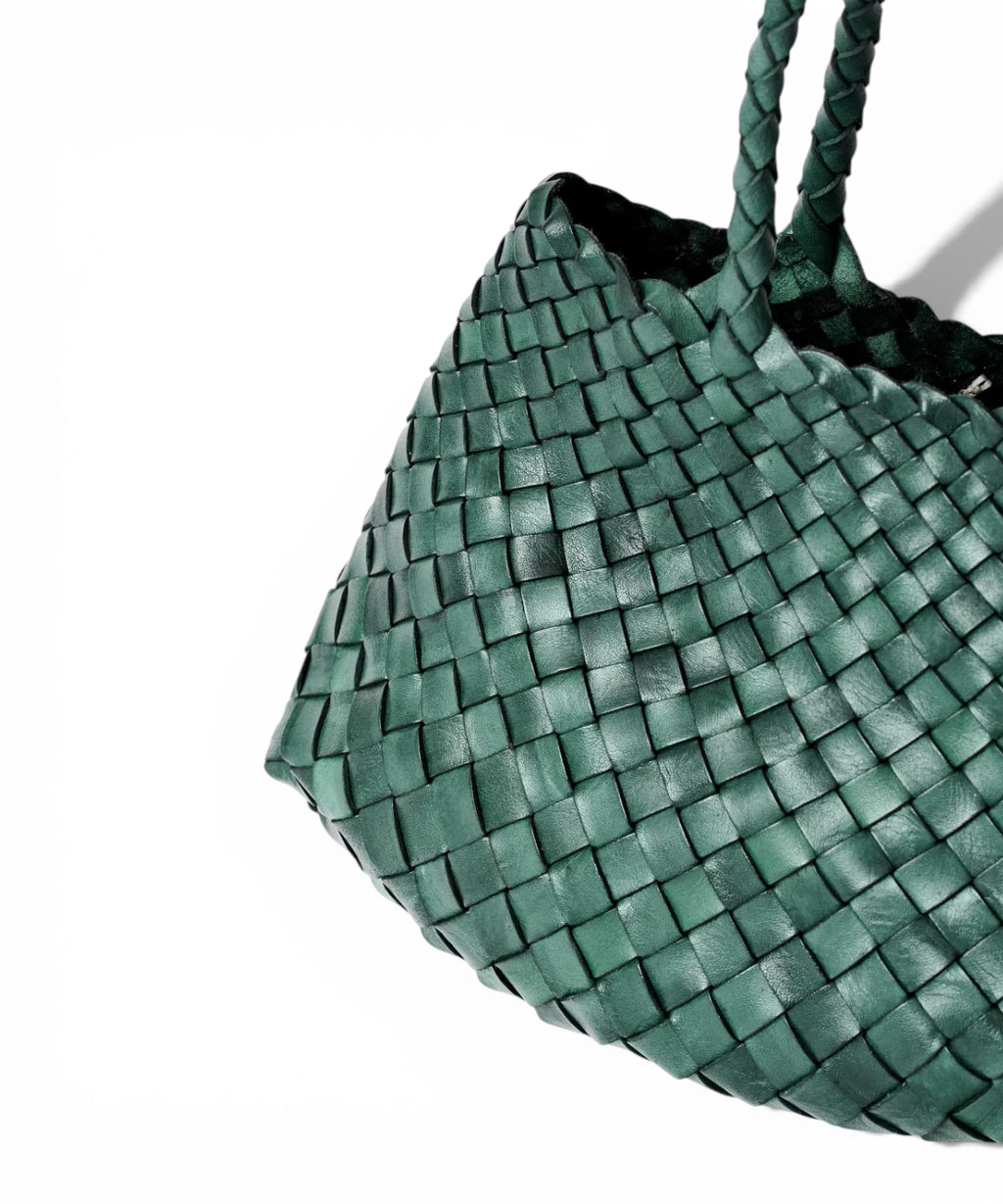 Kleine Dragon Santa Croce Tasche aus gewebtem Leder