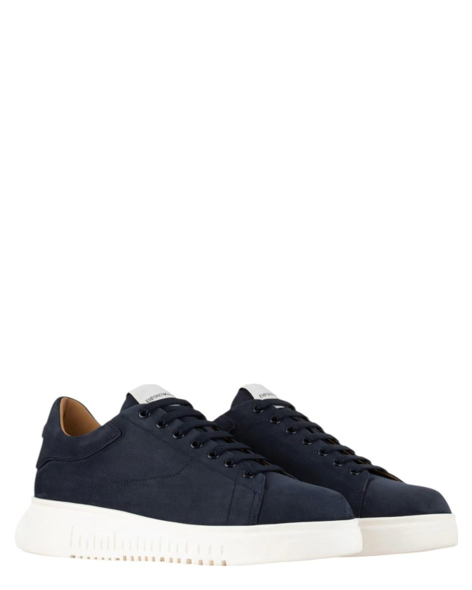 Sneakers Uomo in Nabuk con Suola Zigrinata-Emporio Armani-Sneakers-Vittorio Citro Boutique