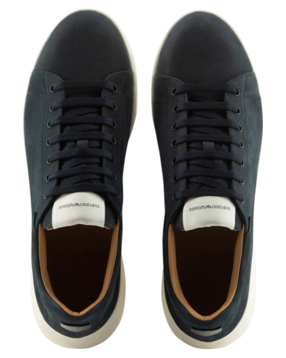 Sneakers Uomo in Nabuk con Suola Zigrinata-Emporio Armani-Sneakers-Vittorio Citro Boutique