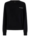 Maglione Pinko con lettering frontale PINKO, in misto lana e cashmere nero. Design minimal e caldo per outfit casual chic invernali.