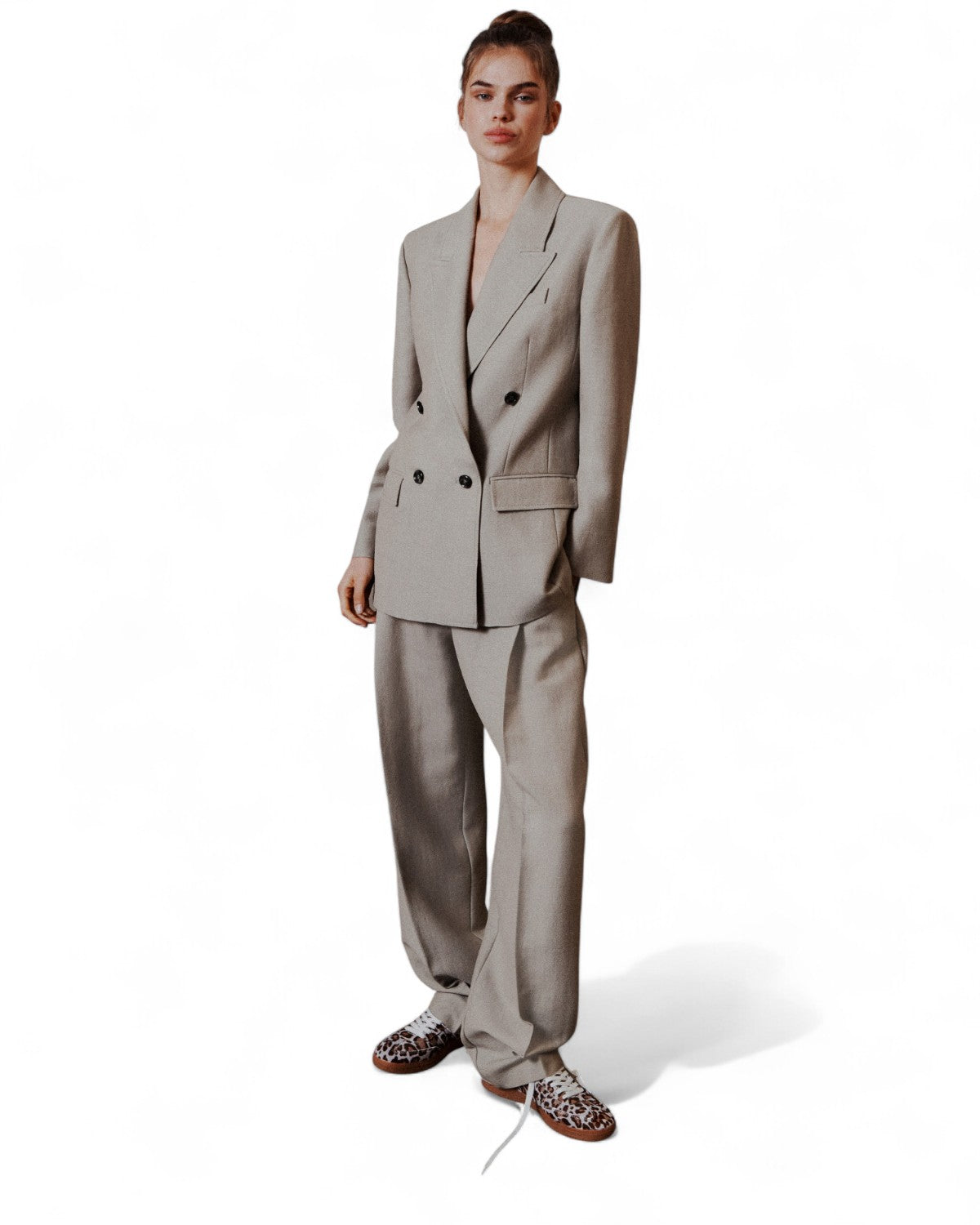 Pantalone a gamba larga in sablé con pince-Marella-Pantaloni-Vittorio Citro Boutique