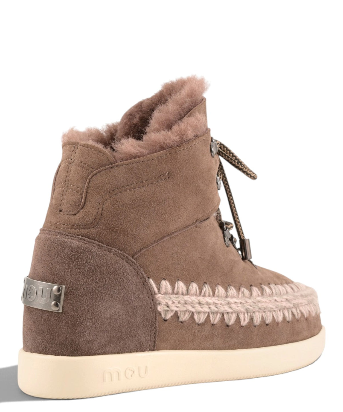 Mou New Inner Wedge Hiking Lace-Up in Shearling