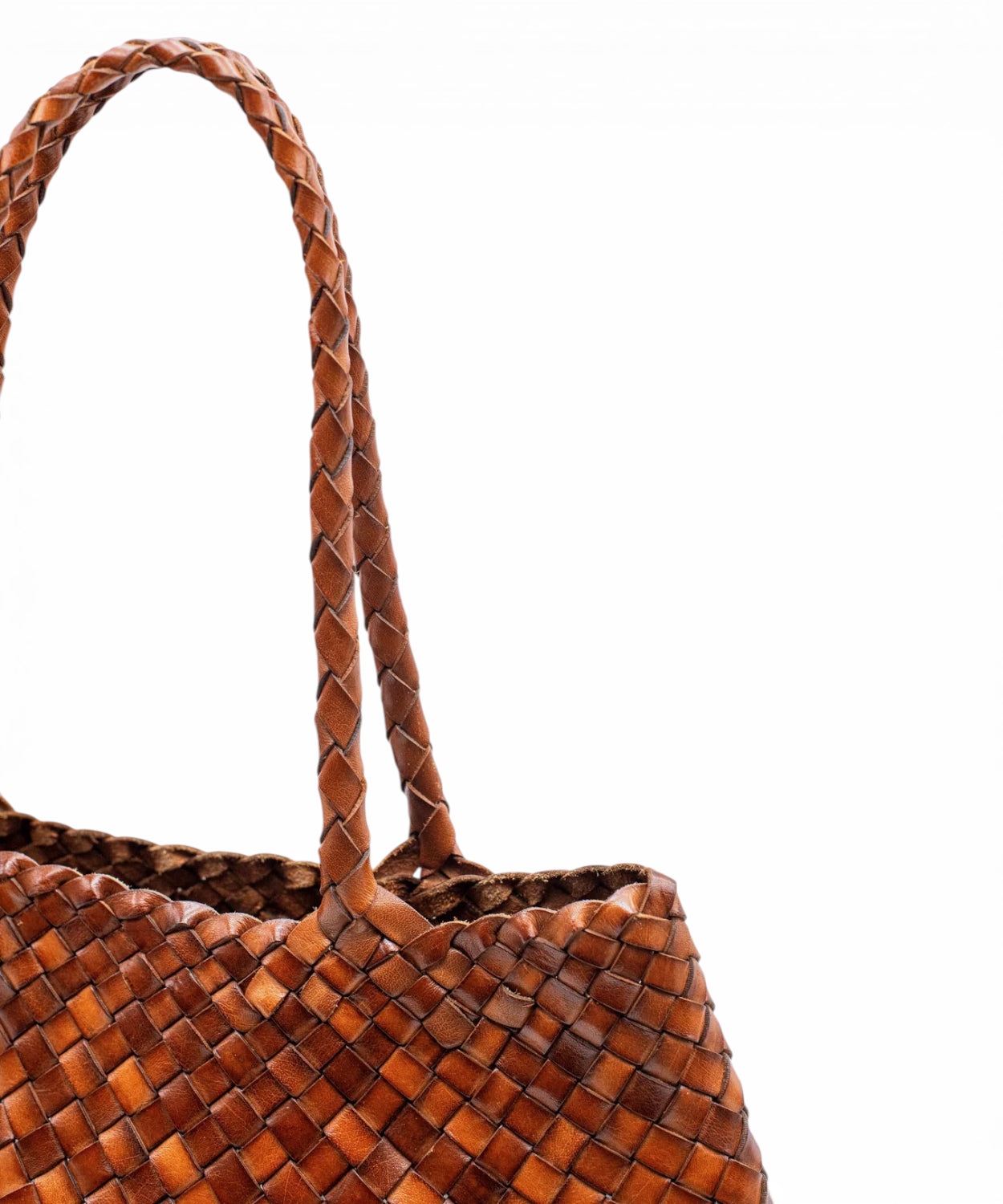 Borsa Santa Croce Intrecciata in Pelle