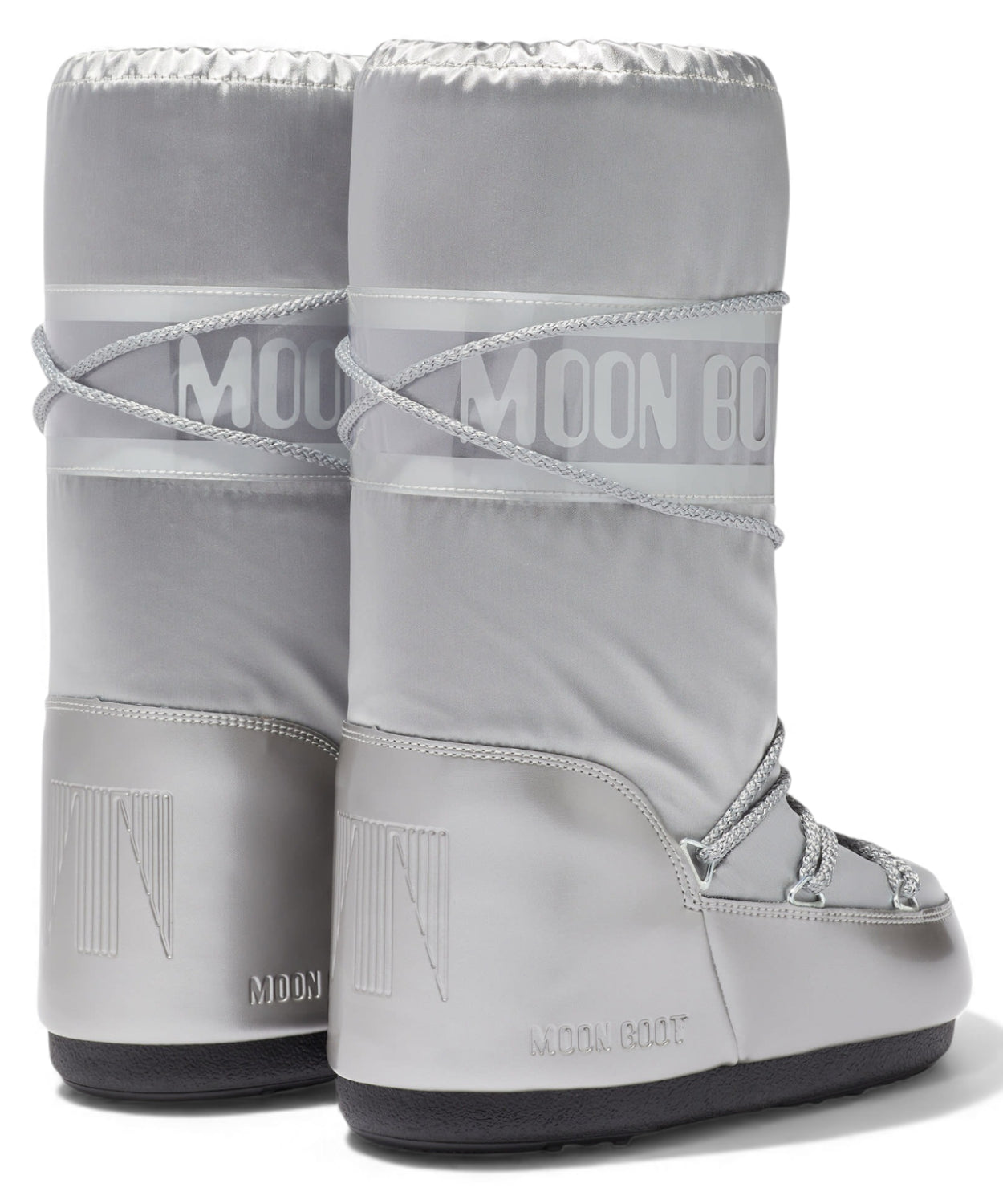 Stivale Moon Boot Icon Glance Argento in Raso