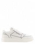 Sneaker in Pelle con Logo e Stampa Reticolata-Emporio Armani-Sneakers-Vittorio Citro Boutique