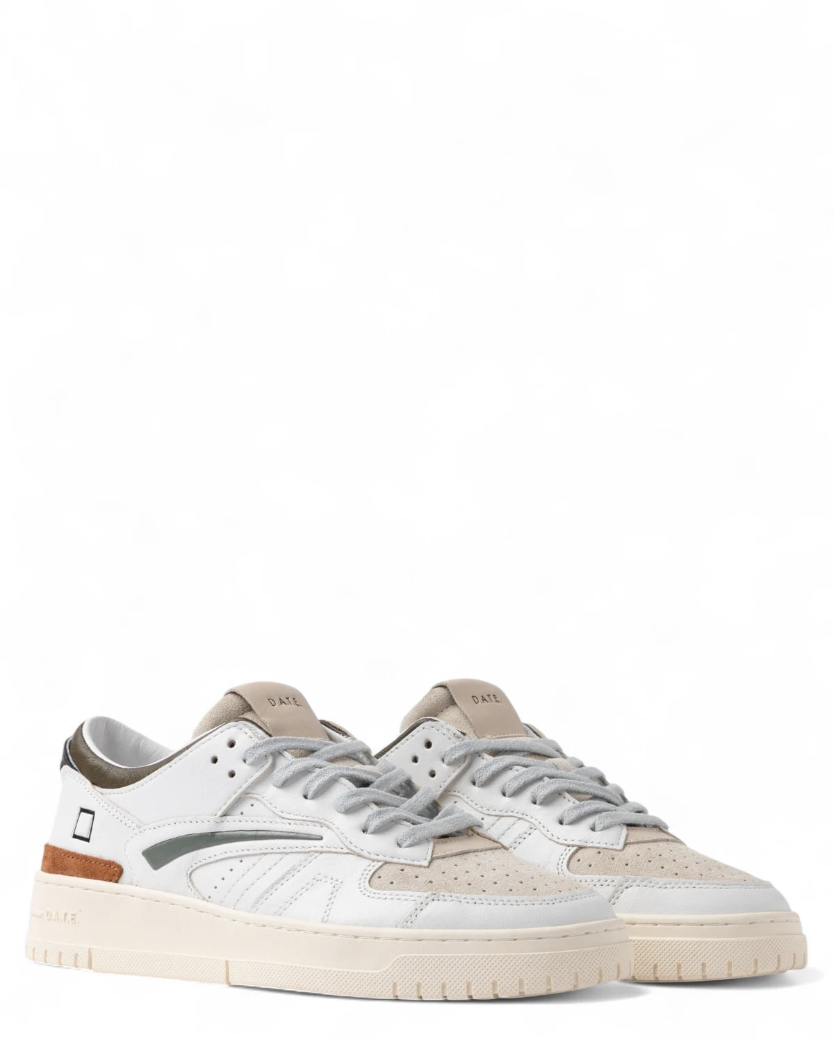 Sneakers Torneo Colored White-Army in Pelle e Suede-D.A.T.E.-Sneakers-Vittorio Citro Boutique