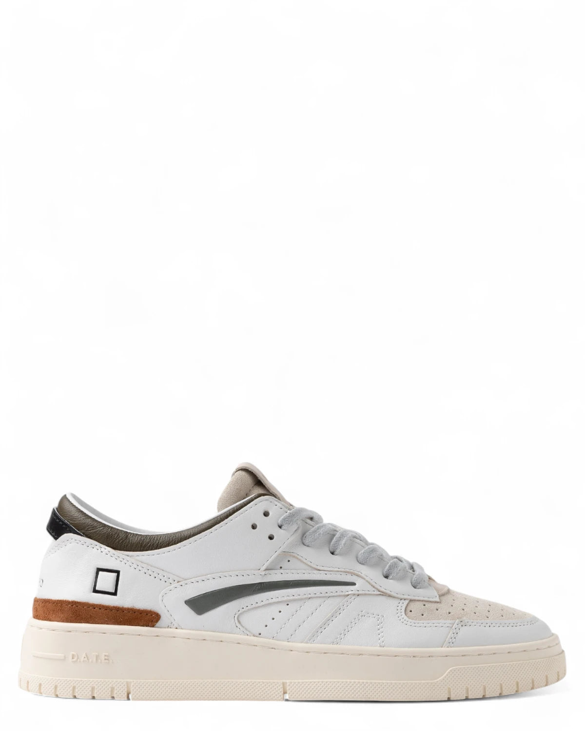 Sneakers Torneo Colored White-Army in Pelle e Suede-D.A.T.E.-Sneakers-Vittorio Citro Boutique