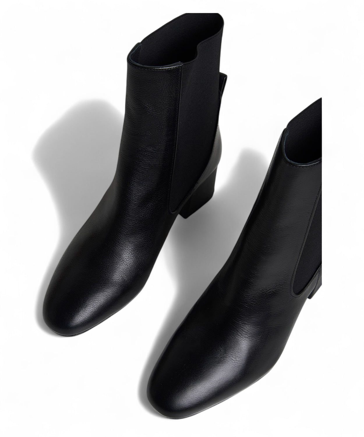 Tronchetto Nero Pelle con Elastico Tacco 5cm-JVAM-Stivali-Vittorio Citro Boutique