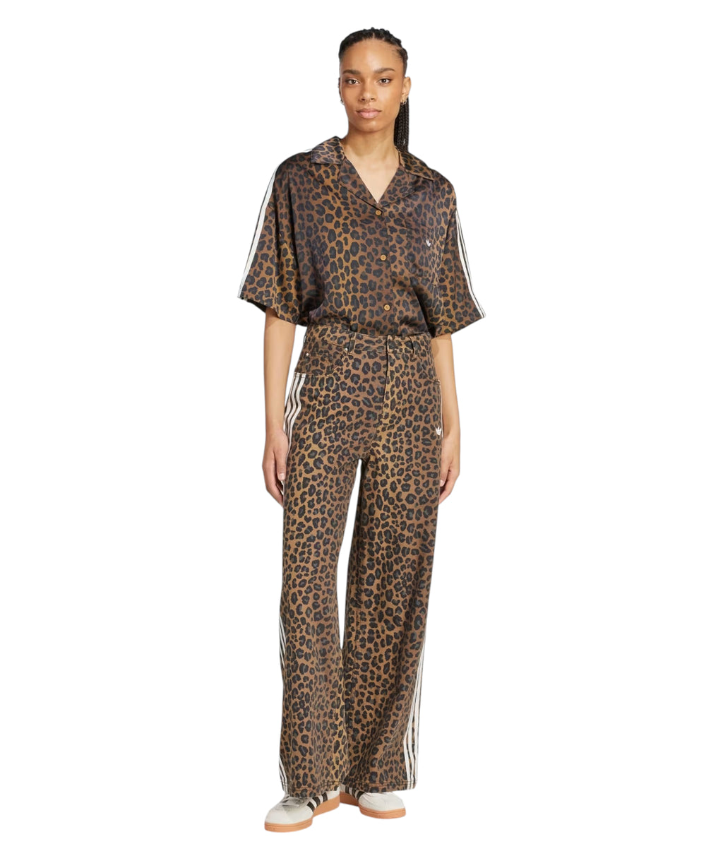 Adidas Originals Pantaloni Denim Loose Fit Leopard