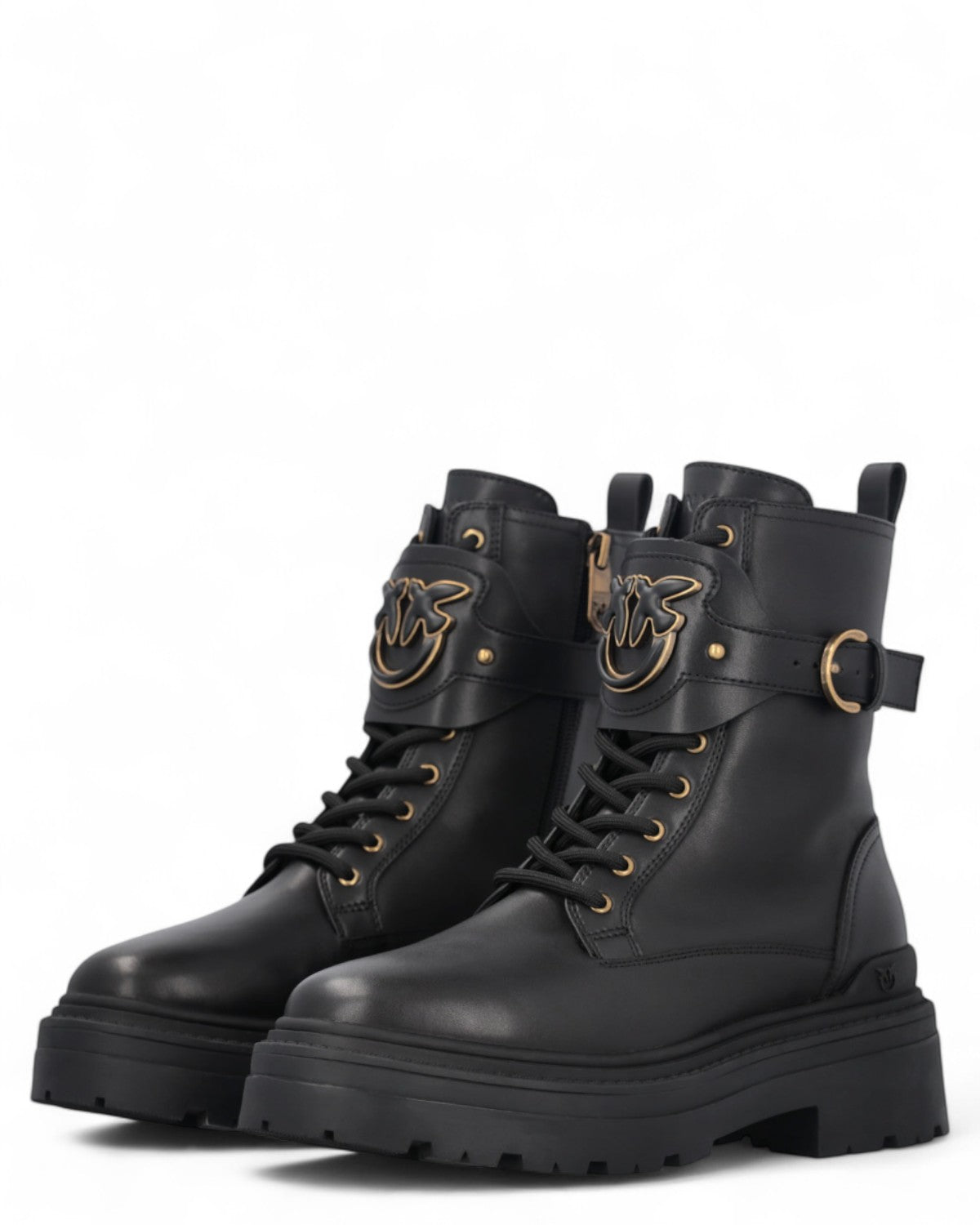 Anfibi in Pelle con Cinturino Love Birds-Pinko-Stivali-Vittorio Citro Boutique