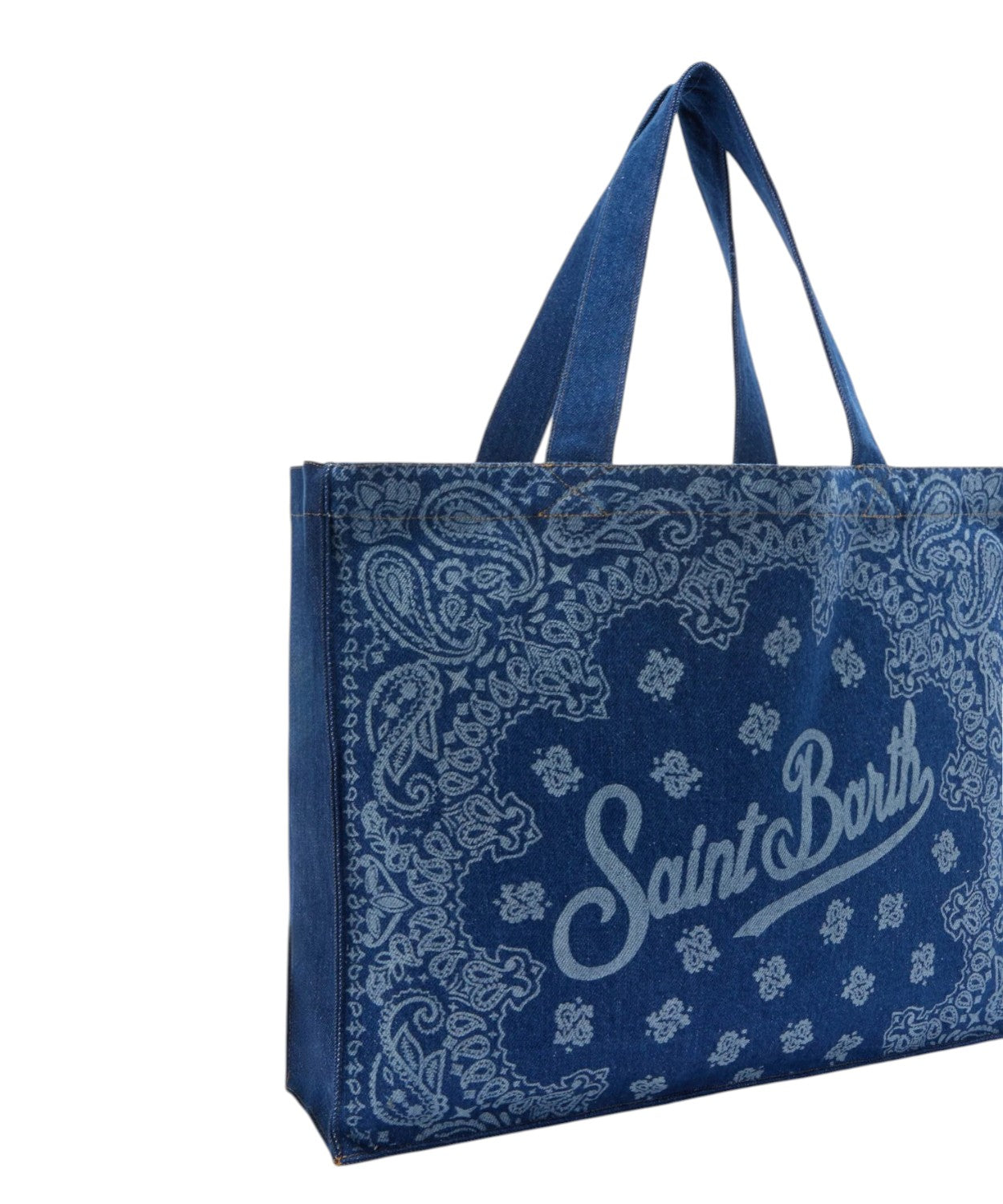 Borsa mare Denim con Stampa Bandana e Logo