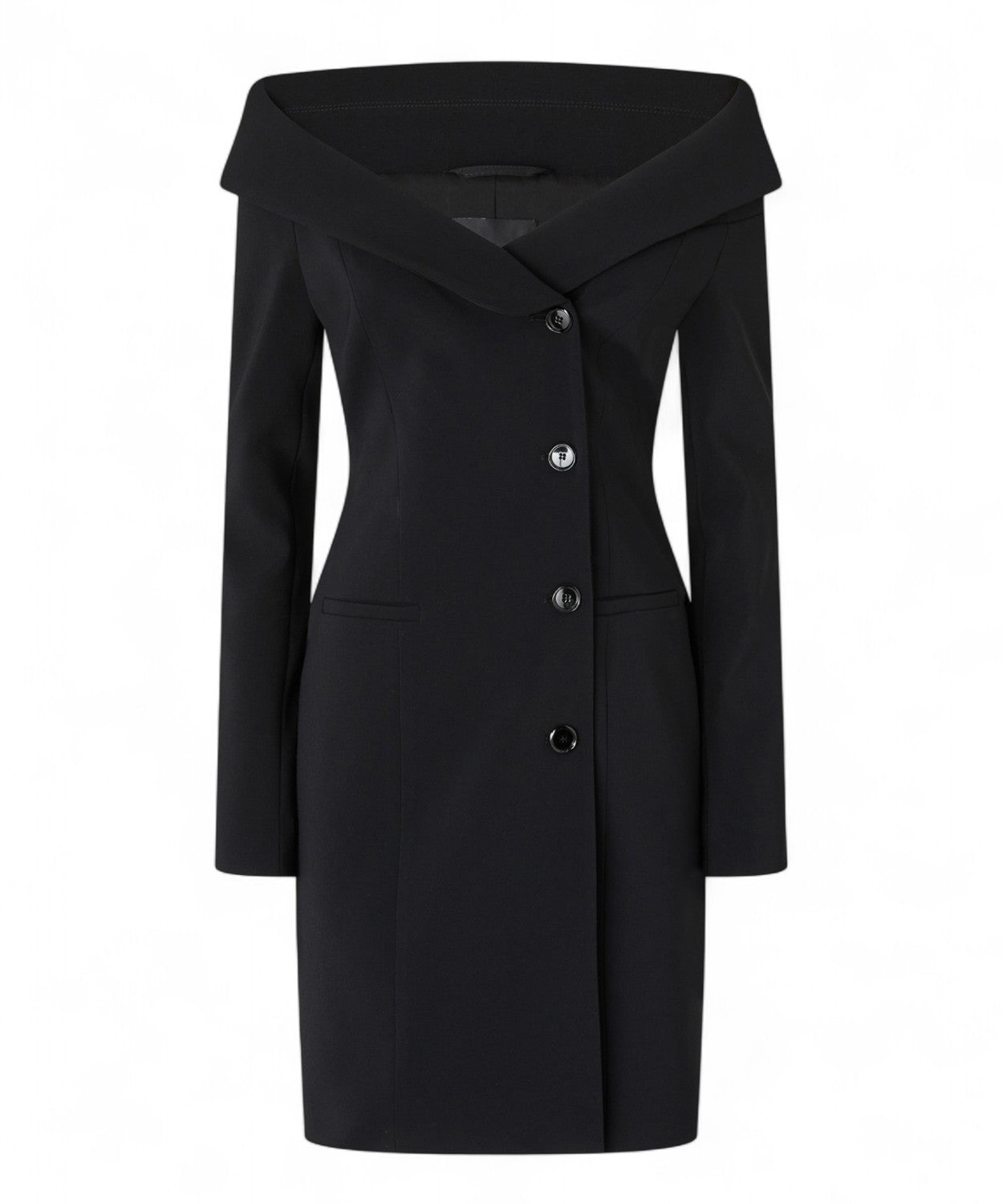 Vestito Pinko Stile Blazer in Crêpe Stretch con Scollo Off-Shoulder-Pinko-Abiti-Vittorio Citro Boutique